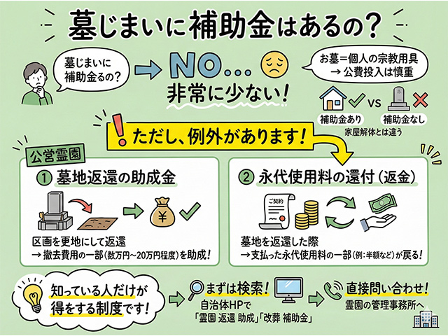 墓じまいに補助金はあるの？