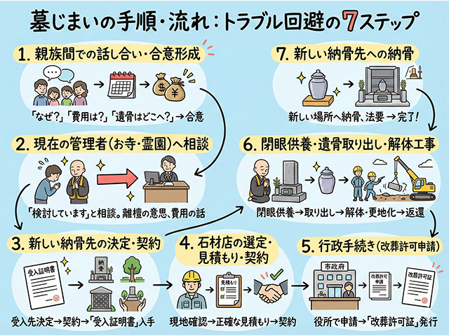 墓じまいの手順・流れ