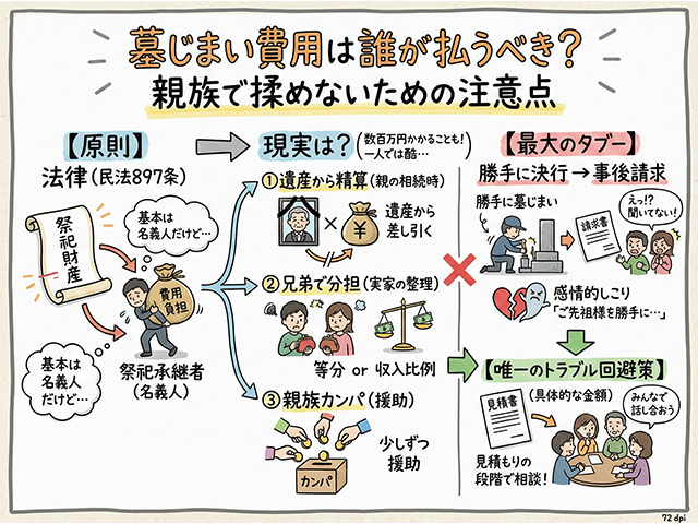 費用は誰が払うべき？親族で揉めないための注意点