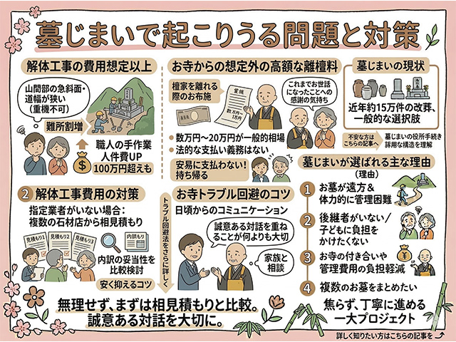 墓じまいで起こりうる問題と対策