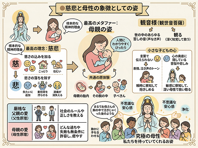 慈悲と母性の象徴としての姿